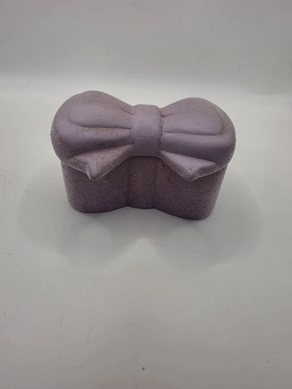 Marianne's Purple Flocked Velvet Bow Trinket Jewelry Box  Storage Case